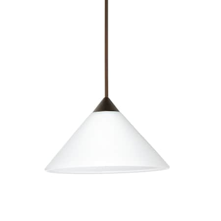 Besa Lighting Kona Cord Pendant, White, Bronze Finish, 1x50W Halogen 1XT-117607-BR